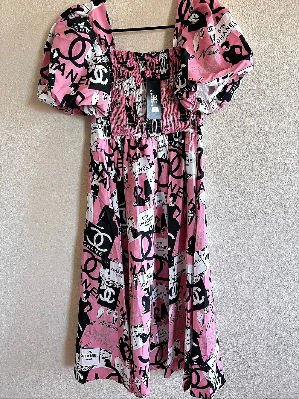 Chanel Pink & Black Maxi Dress NWT